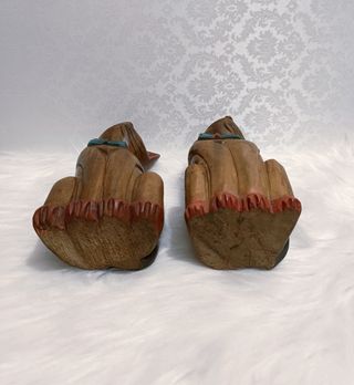 Sculture Due Gatti in Legno