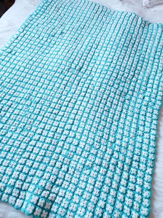 Preciosa manta crochet lana hecha a 