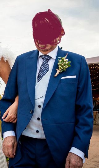 Traje chaqué boda ceremonia azul talla 54 