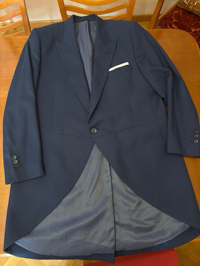 Traje chaqué boda ceremonia azul talla 54
