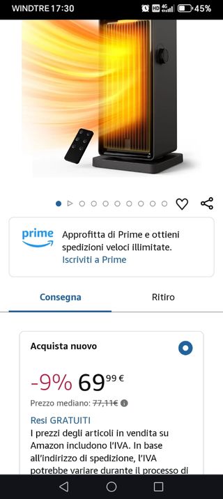 Radiatore aria calda nuovo