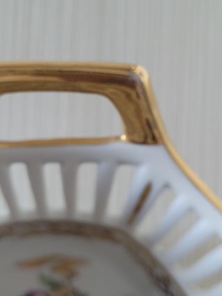 portafrutta traforata in porcellana Saxe