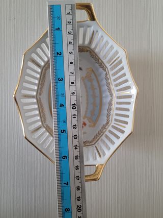 portafrutta traforata in porcellana Saxe