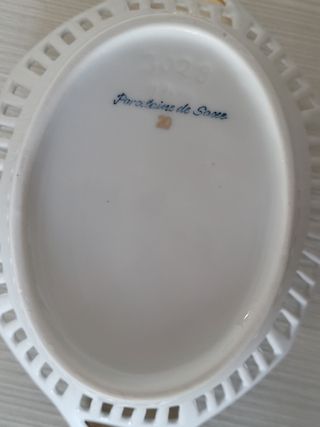 portafrutta traforata in porcellana Saxe