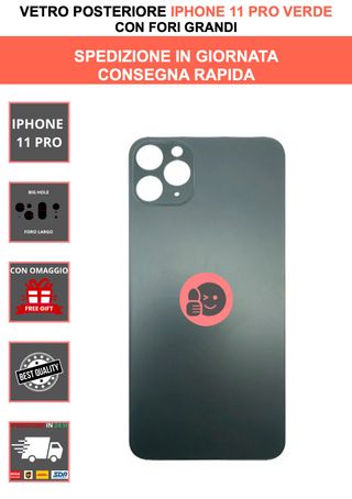 VETRO  RICAMBIO PER IPHONE 11 PRO VERDE