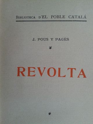 LIBROS EN CATALAN REVOLTA NOVELETES AIGUA AVALL