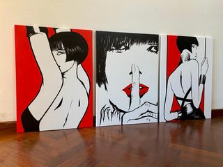 Set Quadri Valentina Crepax dipinto a mano moderno