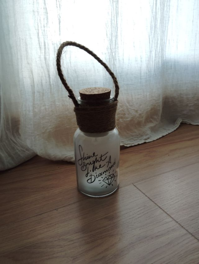 Botella decoración led.