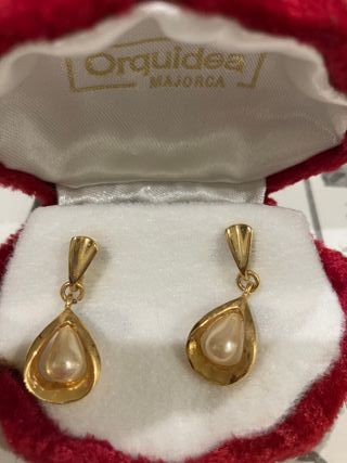 pendientes de plata y perla mallorquina