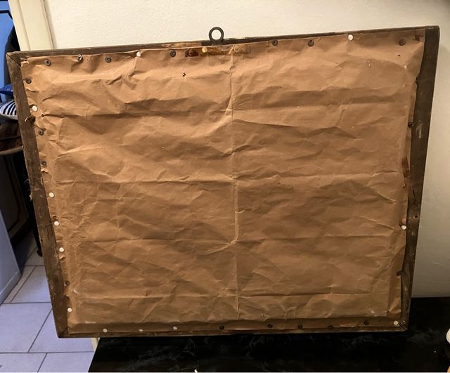 Quadro antico olegrafia con cornice