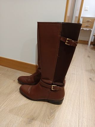 Botas altas marrón piel
