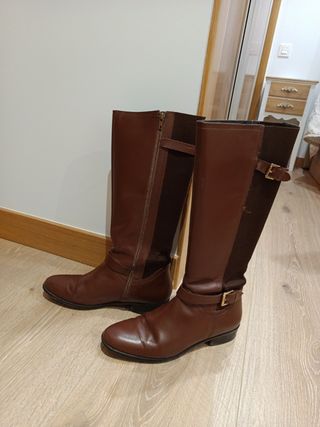 Botas altas marrón piel