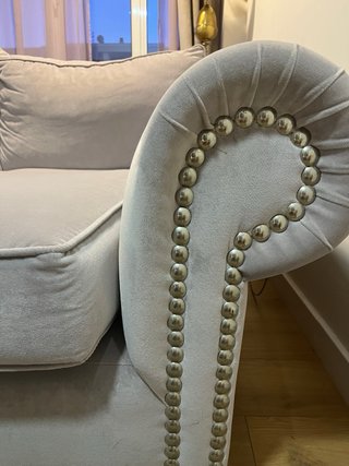 Sofa Chaise Longe gris perla