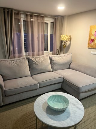 Sofa Chaise Longe gris perla