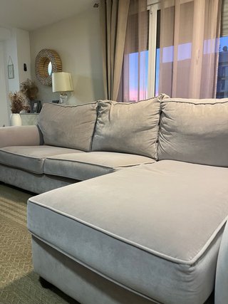 Sofa Chaise Longe gris perla