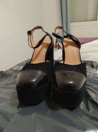 Zapatos tacón plataforma negros ZARA