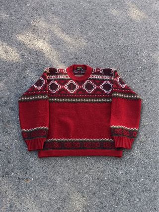 1990s Jersey Cuello Cerrado 100 Lana Virgen Made i