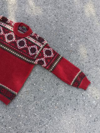 1990s Jersey Cuello Cerrado 100 Lana Virgen Made i