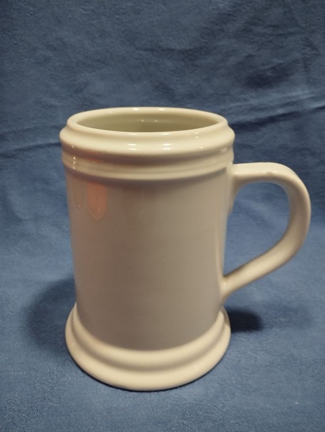 Boccale birra ceramica bianca