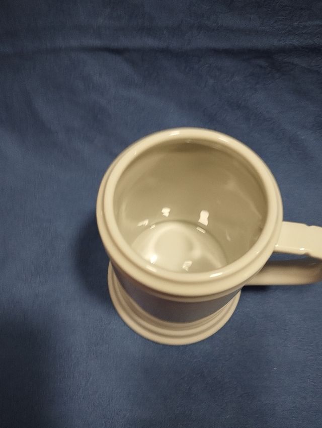 Boccale birra ceramica bianca