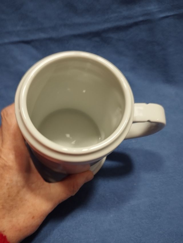 Boccale birra ceramica bianca