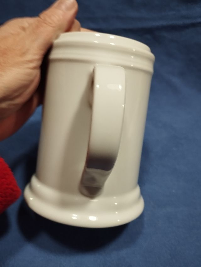 Boccale birra ceramica bianca