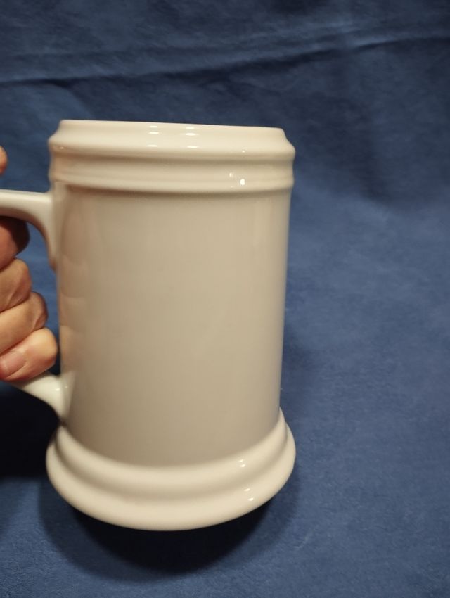 Boccale birra ceramica bianca