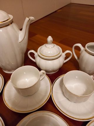 Juego de café 12 platos y tazas.Santa Clara Vigo (