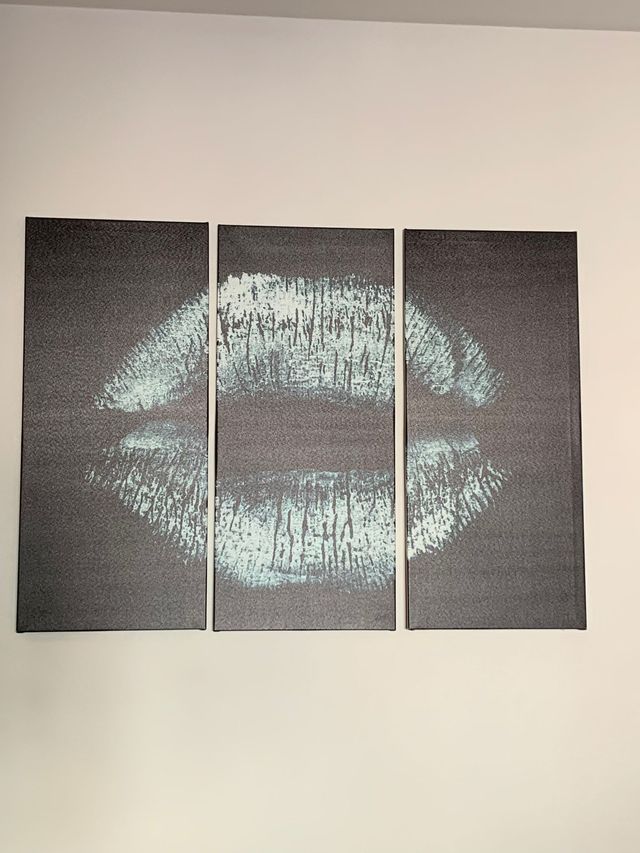 TELA SCOMPOSTA CON EFFETTO BIANCO LABBRA FEMMINILI