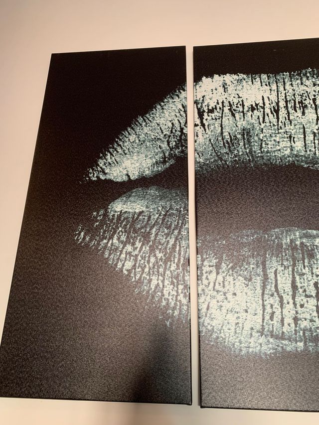 TELA SCOMPOSTA CON EFFETTO BIANCO LABBRA FEMMINILI