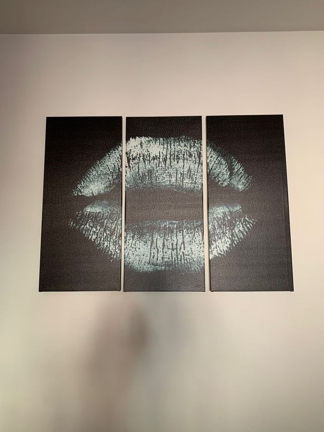 TELA SCOMPOSTA CON EFFETTO BIANCO LABBRA FEMMINILI