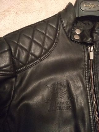Cazadora piel negra GREEN COAST