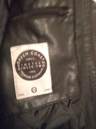 Cazadora piel negra GREEN COAST