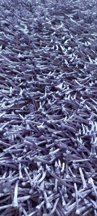 Alfombra malva tipo trapillo y yute
