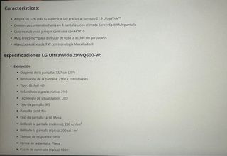 Monitor LG ultrawide ultrapanoramico