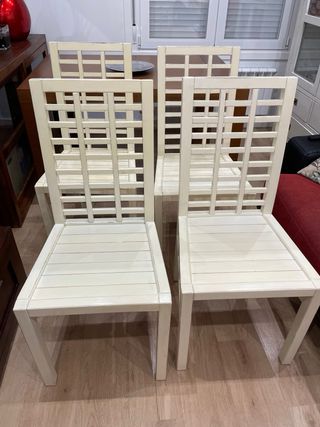 Sillas madera lacada blanco Banak 4 ud.