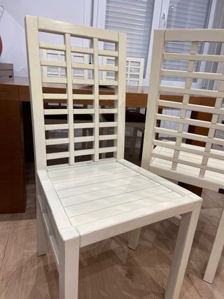 Sillas madera lacada blanco Banak 4 ud.