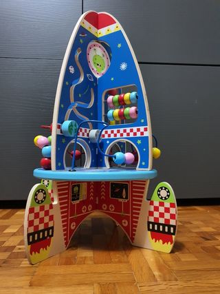 Cohete de madera interactivo Montessori
