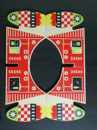 Cohete de madera interactivo Montessori