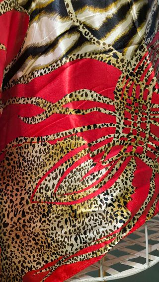 Foulard grande rosso , leopardo, zebrato