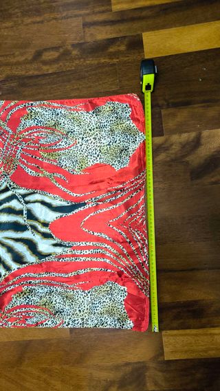 Foulard grande rosso , leopardo, zebrato