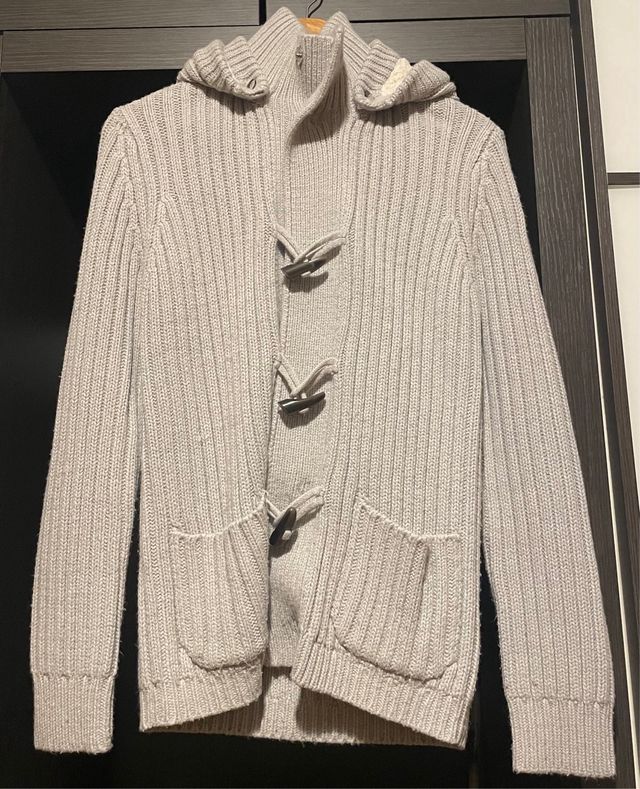 Cardigan lana grossa con alamari