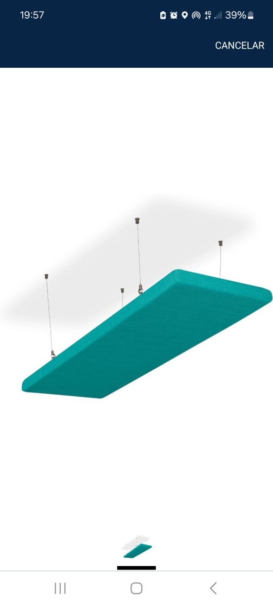 Painel acústico de teto