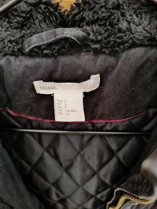 Abrigo premamá negro talla S 