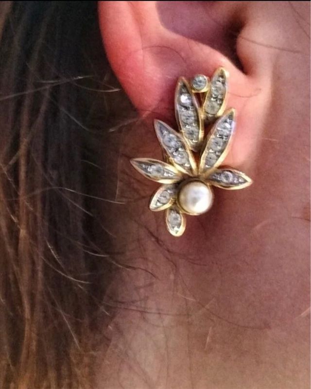 Pendientes antiguos chapado en oro