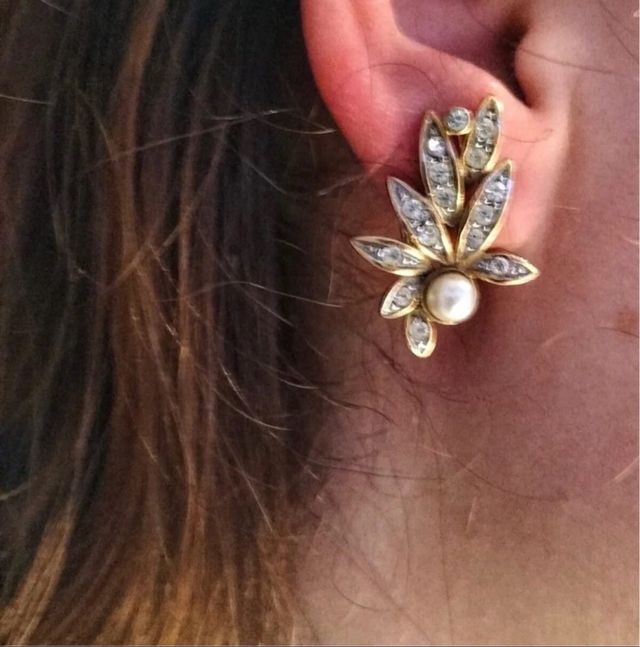 Pendientes antiguos chapado en oro