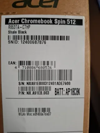 Ordenador ACER Chromebook