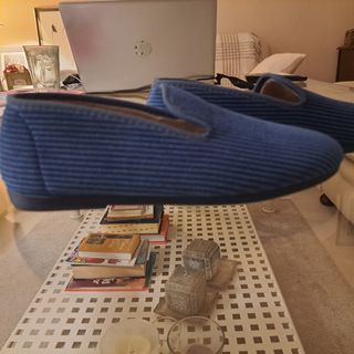 Zapatilla casa pana azul