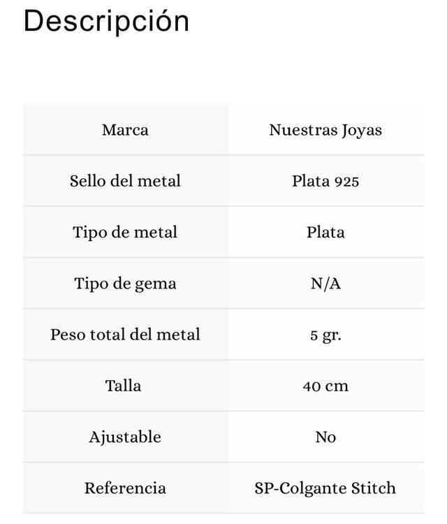 Colgante de plata STITCH