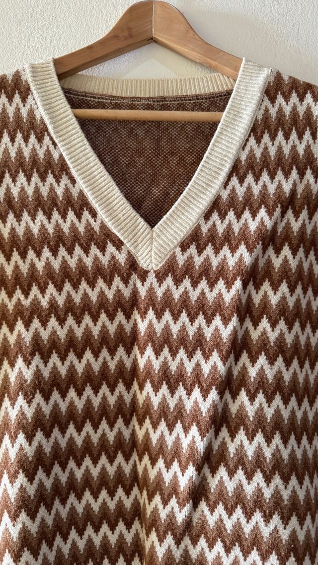 Camisola com colete estampado vintage